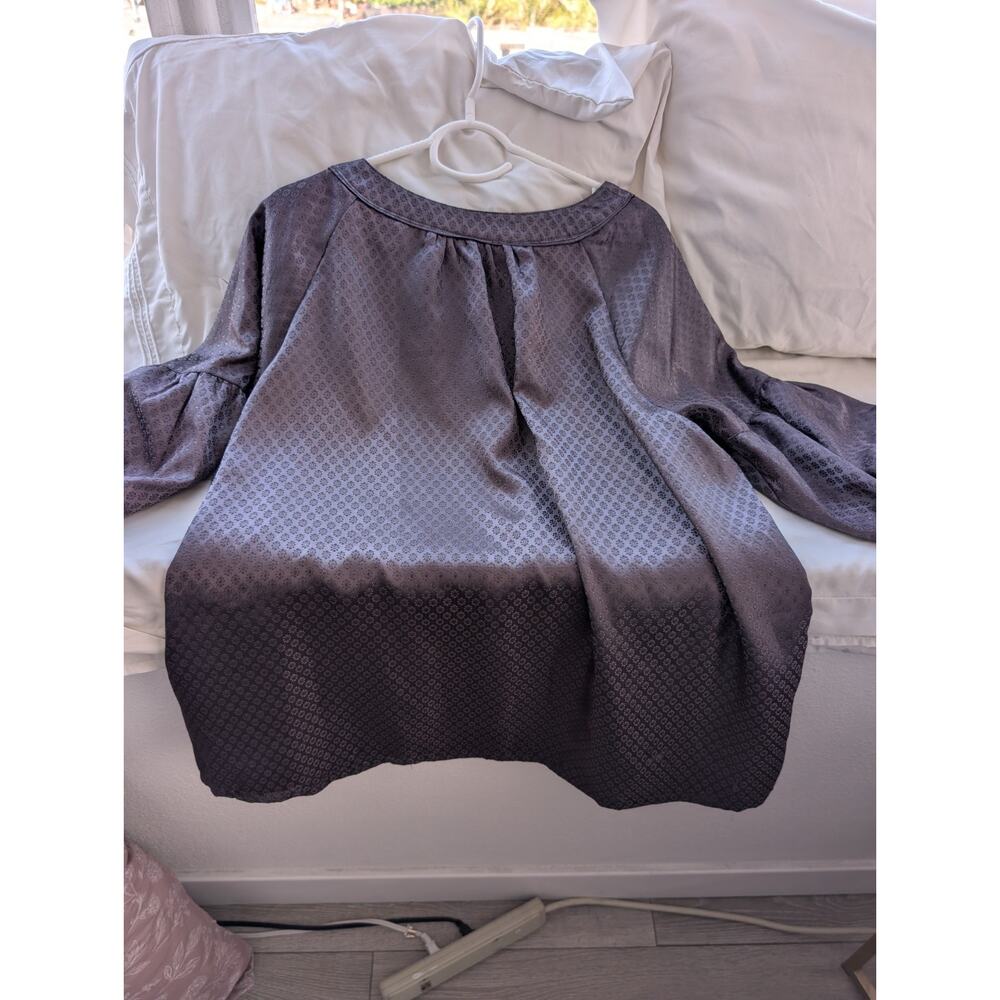 New Additions Maternity Floral Jacquard Balloon Sleeve charcoal gray Blouse XL - Picture 9 of 10